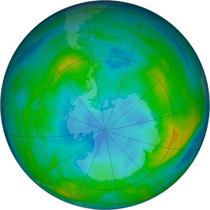 Antarctic ozone map for 11 May 1983